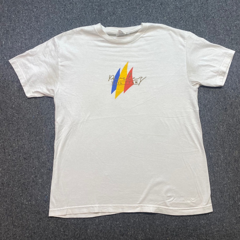 Parlez‎ Sail Team TShirt Sz L Mens White Nautical Streetwear Embroidered Graphic